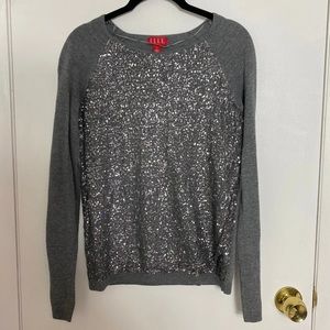 Elle Silver Sequin Sweater